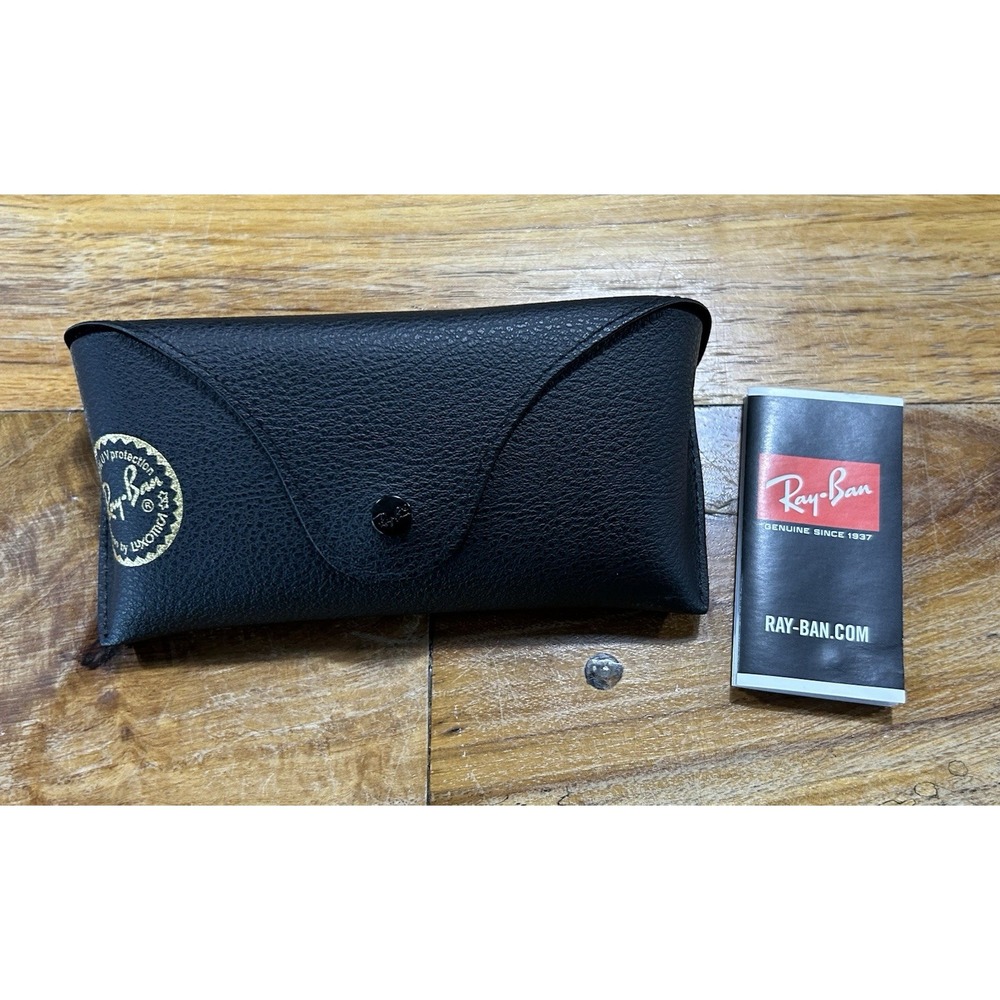 Authentic Ray Ban By Luxotica Sunglasses Eye Glasses Leather Case. Black